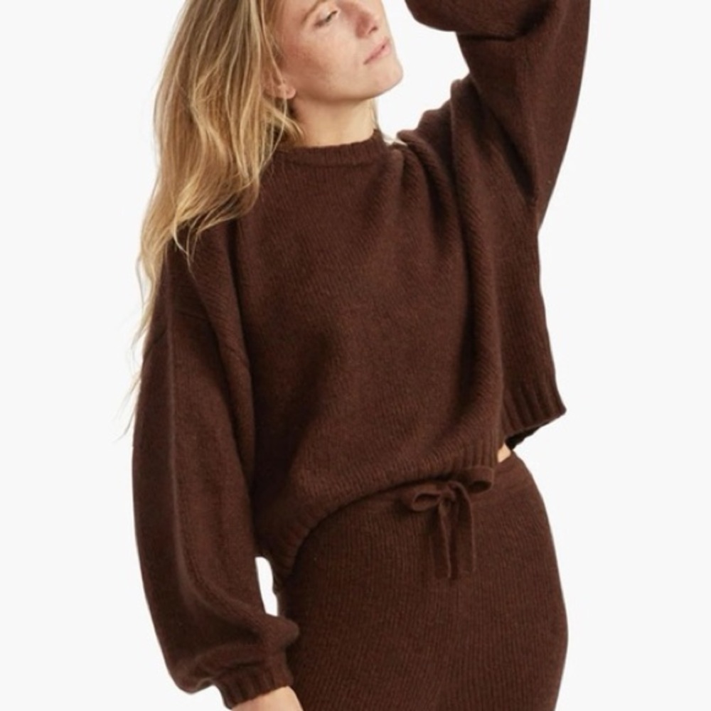 Naadam Cashmere - Luxe Merino Balloon Sweater - Brown